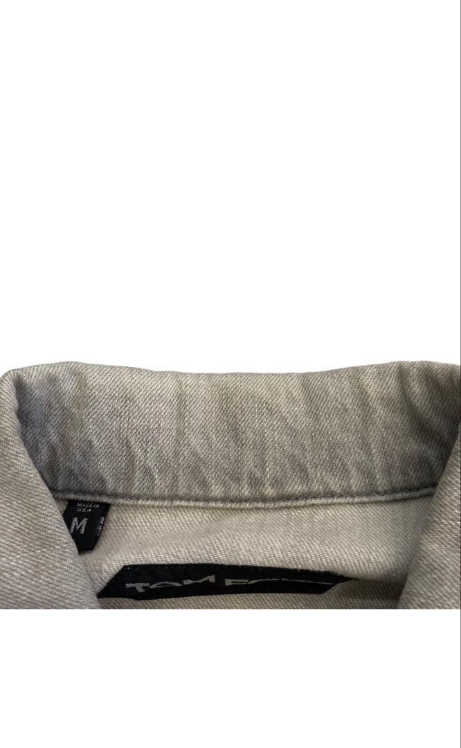 TOM FORD Light Gray Denim Jacket Button Front Poc… - image 9