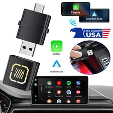 Wireless CarPlay Android Auto USB USB-C Adapter Plug&Play for OEM Wired Cars