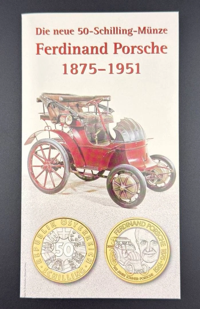 50 Schilling Österreich 2000 Ferdinand Porsche Gedenkmünze