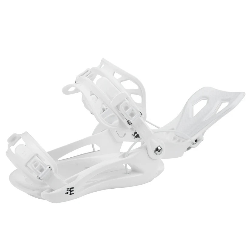 New 5th Element Flash Rear Entry Snowboard Bindings White Sizes S M L