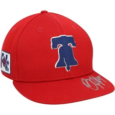 Bryce Harper Philadelphia Phillies Signed GU Red Cap from 2025 Spring Training