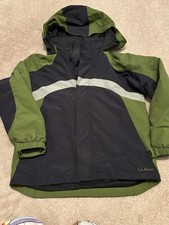 L.L. Bean Kids' Youth Medium 10 12 Green Hooded Full Zip Nylon Jacket Coat