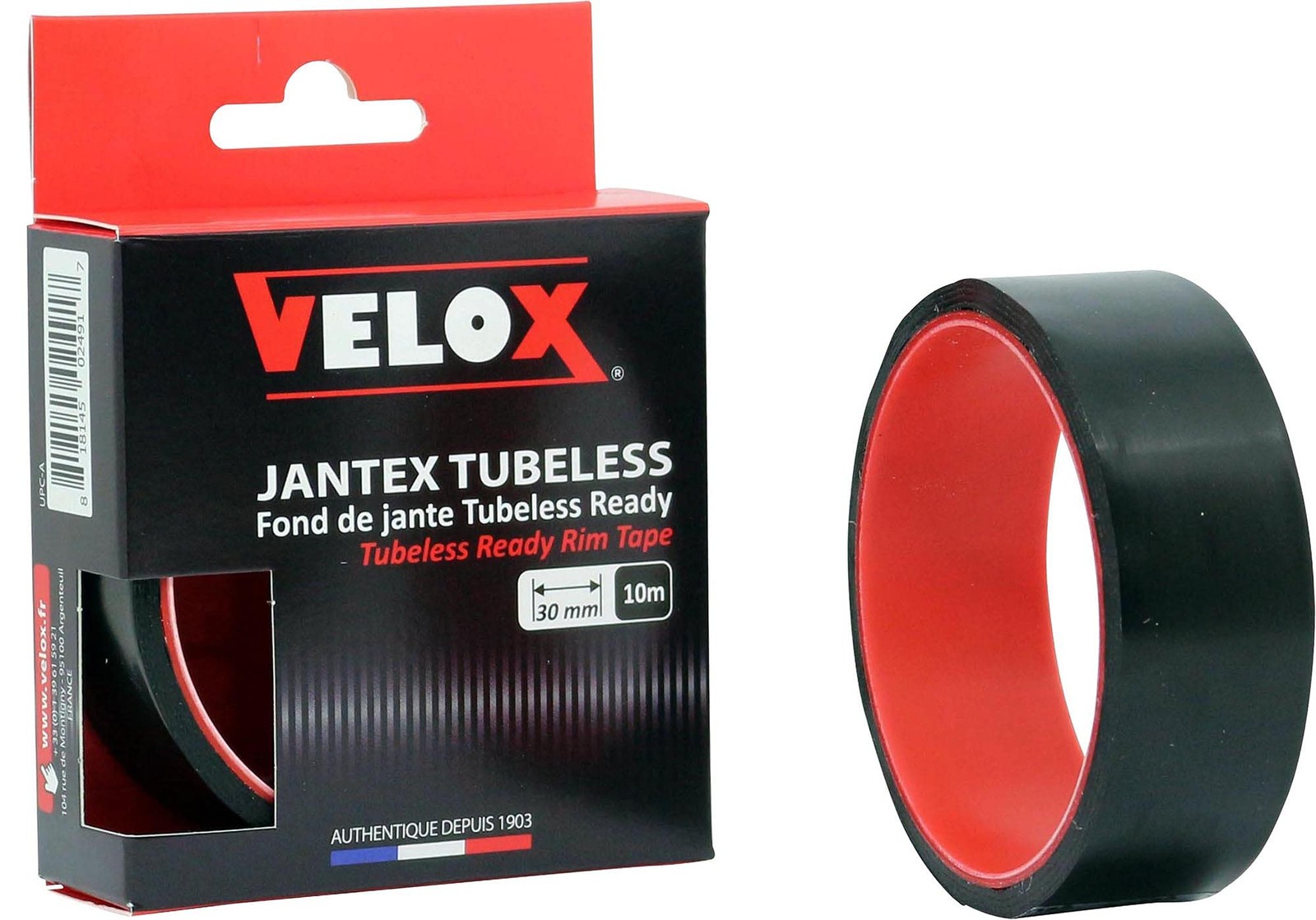 Velox Jantex Tubeless Felgenband, Schwarz, 30 mm x 10 m