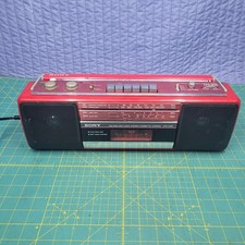 Rare Red Sony CFS-210s Boombox AM/FM Cassette-corder Tape Player SEE INFO