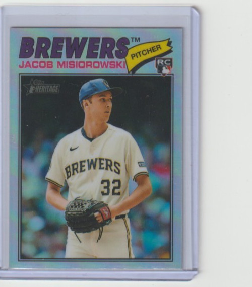 2026 Topps Heritage Jacob Misiorowski Chrome Refractor Rookie RC #144 Brewers