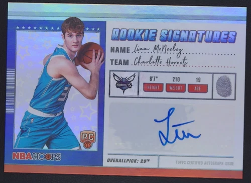 Liam McNeeley 2025-26 Topps NBA Hoops Auto Rainbow Rookie Signatures RC #HRS-LM