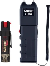 NEW Pepper Spray & 3-In-1 Stun Gun & Flashlight & Anti-Grab Bar Technology Ni-MH