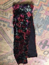 Vintage Velvet Floral Scarf Wrap One Size 7x60  