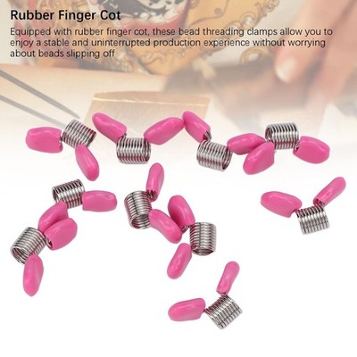 10PCS Bead Stoppers Threading Clamps Jewelry Making Springs with Rubber Finger
