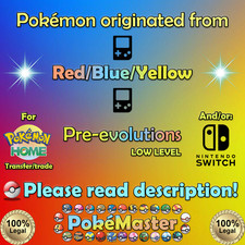 ⭐Pre-evolutions from Red Blue Yellow VC 6IV⭐Pokémon HOME + Switch (💯Legal)