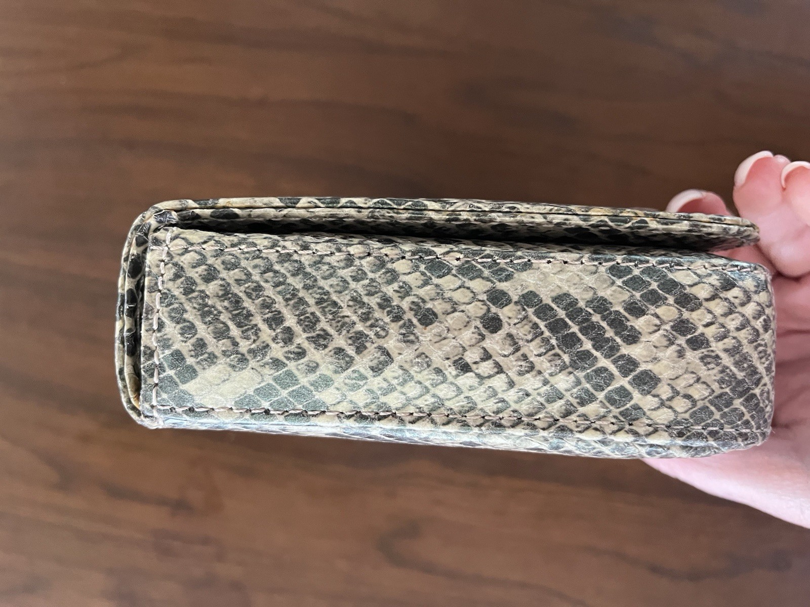 Authentic CASHHIMI Black and White Python Embosse… - image 10