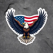 Eagle sticker vinyl decal flying bald eagle usa flag patriotic american freedom