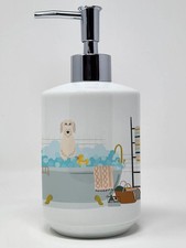 Irish Wolfhound in Bathtub Ceramic Soap Dispenser Hand Soap Dispenser Pump