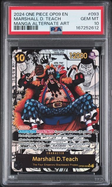 One Piece Marshall.D.Teach OP09 Manga Alternate Art #093 PSA 10 Gem Mint