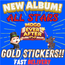 MOGO Stickers Go GOLD 1-6   For Monopoly Go   SUPER FAST DELIVERY  24/7