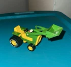 Vintage 1970's Tiny Tonka Mini Pressed Steel Green Front Loader Farm Tractor USA