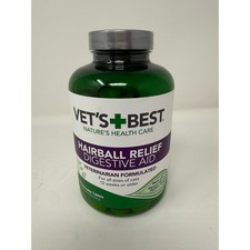 Vet's Best Hairball Relief Digestive Aid for Cats 180 Chewable Tablets Exp 2029