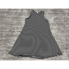 Old Navy Dress Women XS Black White Striped Sleeveless Swing A-Line Casual Rayon