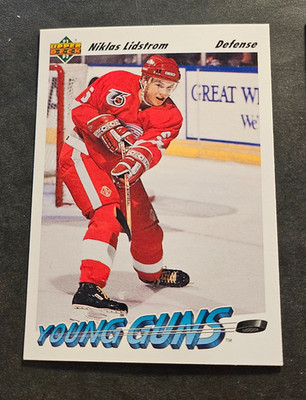 1991-92 Upper Deck Hockey Young Guns ROOKIE Card Niklas Lidstrom #587 A#14162