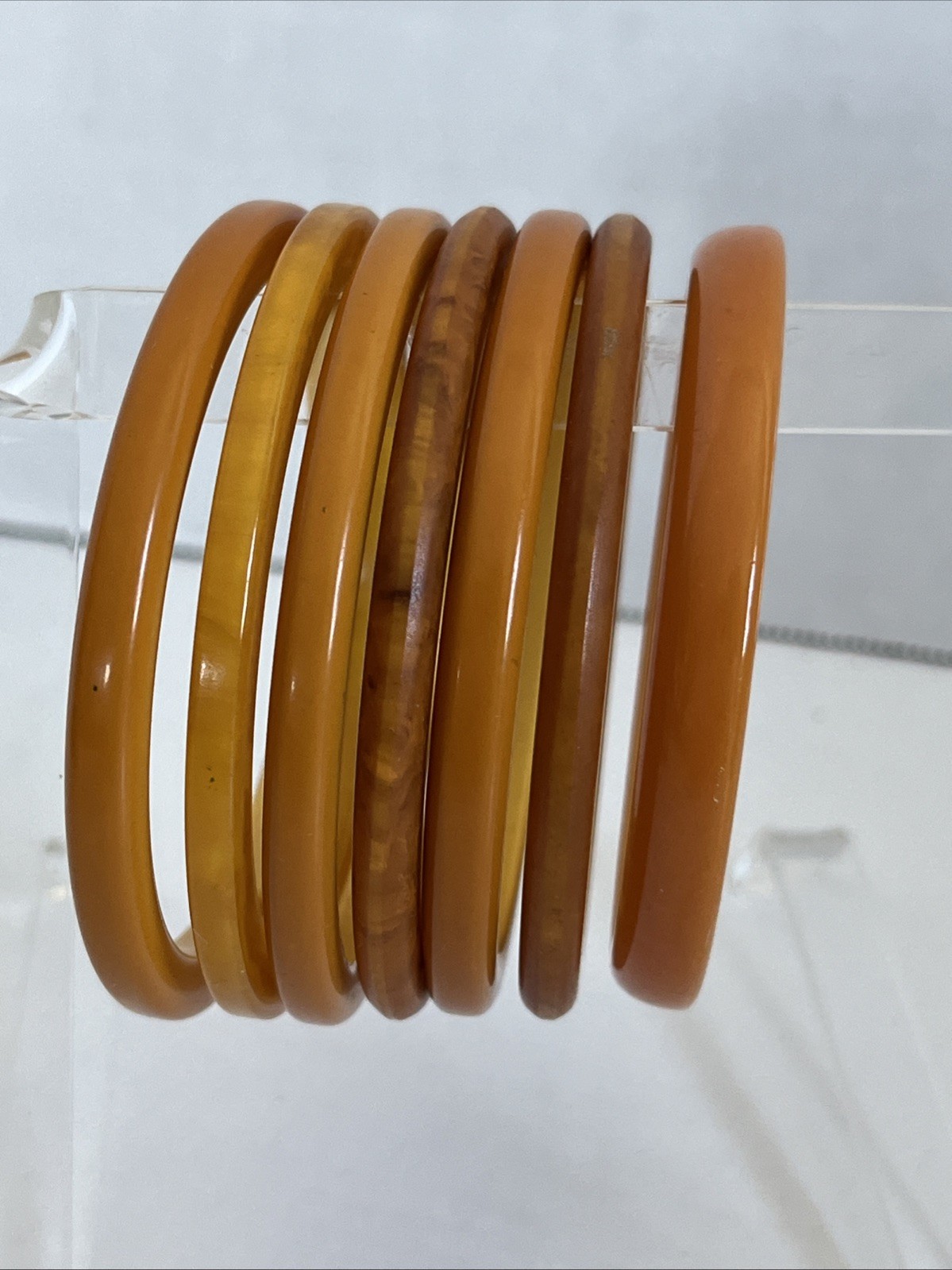 Vintage Bakelite Stacking Bangle Bracelets ~ Butt… - image 19
