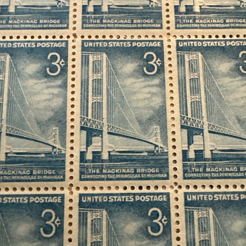 Plate Block of 48 stamps .3 cent - The Mackinac Bridge - MNH - Picture 3 of 3