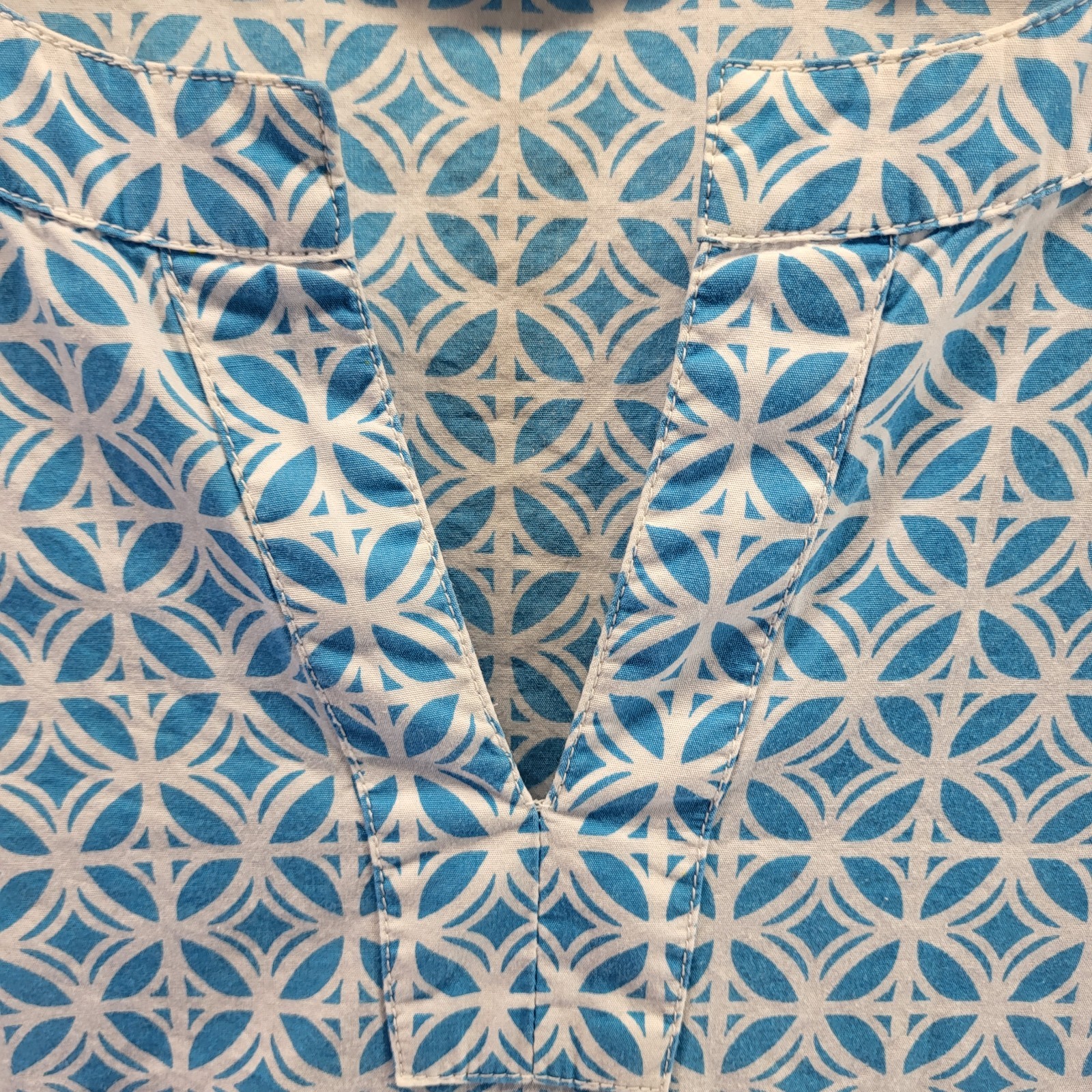 Pendleton Blouse Womens Large Blue Geometric Pull… - image 9