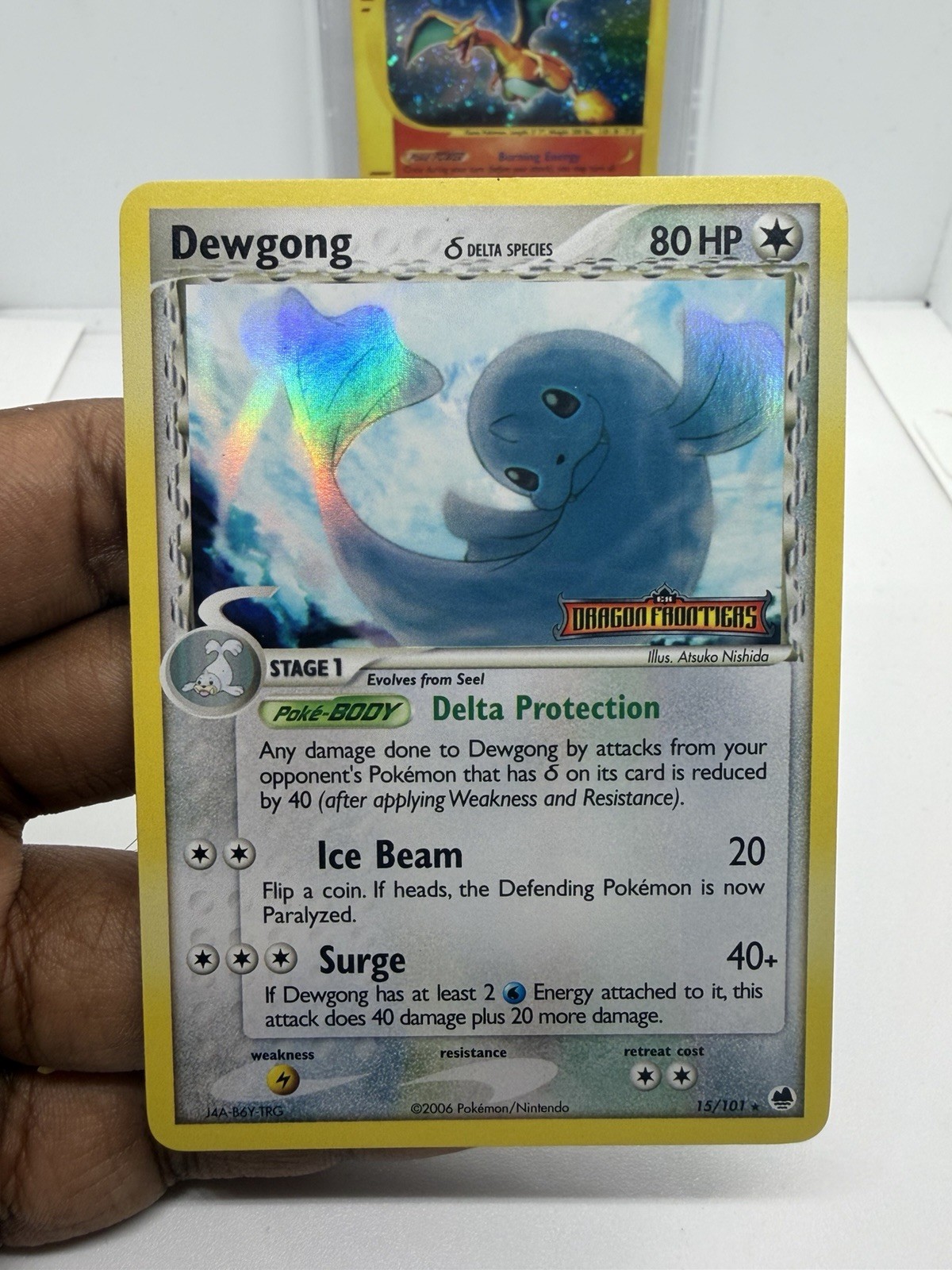 Dewgong 15/101 Holo Rare EX Dragon Frontiers Stamped Pokemon Card LP