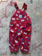 Vintage Rare OshKosh B'gosh Kids Overalls Dogs Red Corduroy Kennel Club 18 Month