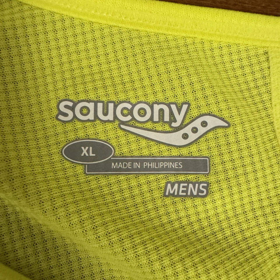 Camisa Saucony Para Hombre Extra Grande Verde Neón Manga Larga Correr Foto 3 de 4