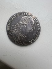 1787 George III Silver Shilling Coin in good condition with great edge