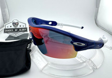 OAKLEY RADAR PITCH BLUE WHITE POSITIVE RED IRIDIUM SHIELD SUNGLASSES AUTHENTIC