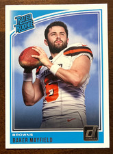 2018 Donruss Football BAKER MAYFIELD Rated Rookie Card #303 BROWNS. rookie card picture