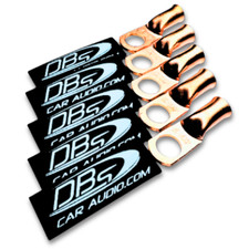 4 Gauge Copper Battery Lug Ring Terminals with 3/8" Hole - DBs Black Heat Shrink