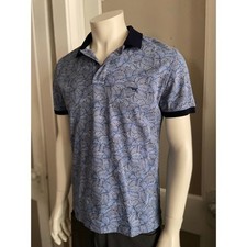 RODD GUNN Sports Fit Blue Floral Polo sz M