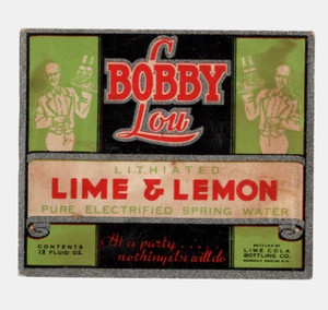 Original 1920s BOBBY LOU lime soda label DAMAGED Lime Cola Wheeling W. VIRGINIA