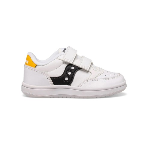 saucony jazz court jr kinderschuhe mit klettverschluss weiß schwarz gold neue kollektion