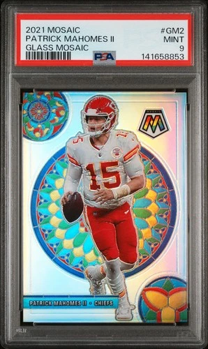 2021 PANINI MOSAIC GLASS MOSAIC #GM2 PATRICK MAHOMES II PSA 9