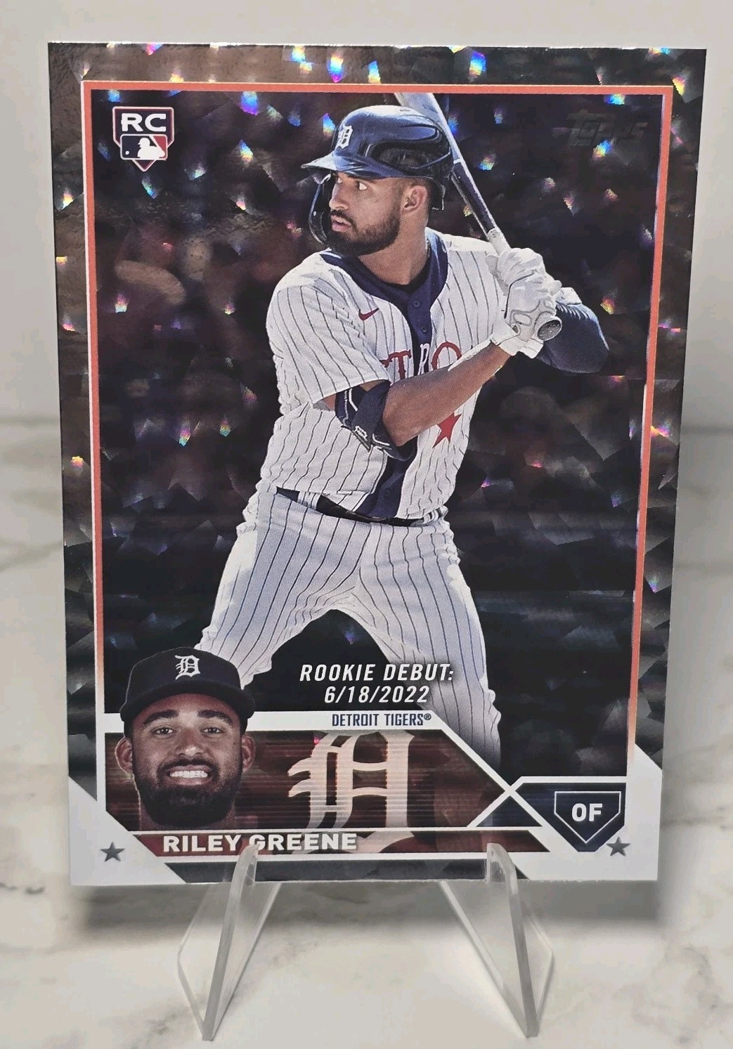 2023 Topps Update Riley Greene Rookie Debut Silver Pattern Foilboard #US298