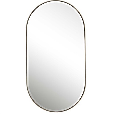 Uttermost Lago 09914 Antiqued Golden Bronze Oval Vanity Mirror 21x40