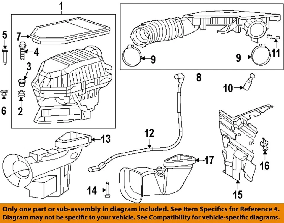 Conjunto de filtro de aire usado se adapta a: Chrysler 300 2014 3,6 grado A Foto 3 de 4