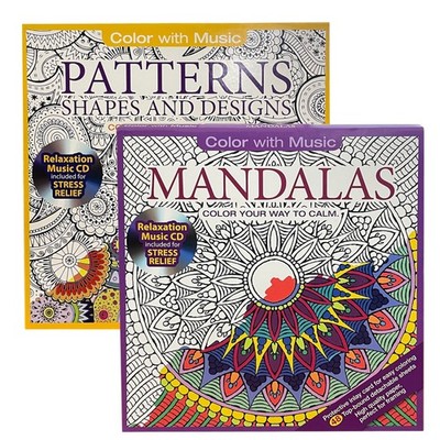 Weekend Retreat Adult Coloring Book Set Patterns & Mandalas with Colored Pencils