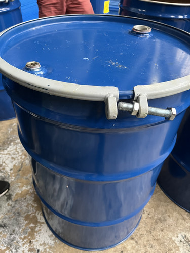 55 GALLON STEEL BLUE BARREL EMPTY DRUM WITH CLOSE TOP