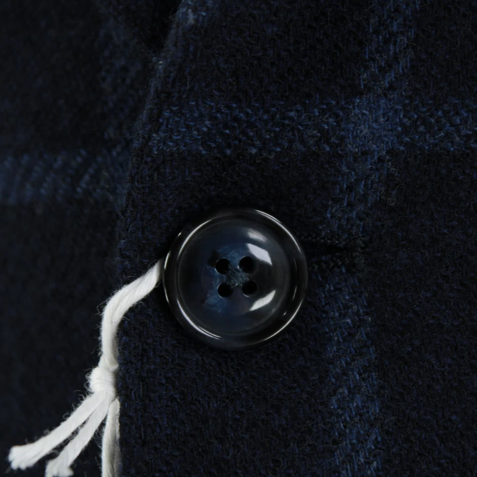 Abrigo deportivo Sartoria Partenopea nuevo con etiquetas mezcla de lana talla 50R (40R EE. UU.) en azul a cuadros Foto 2 de 4