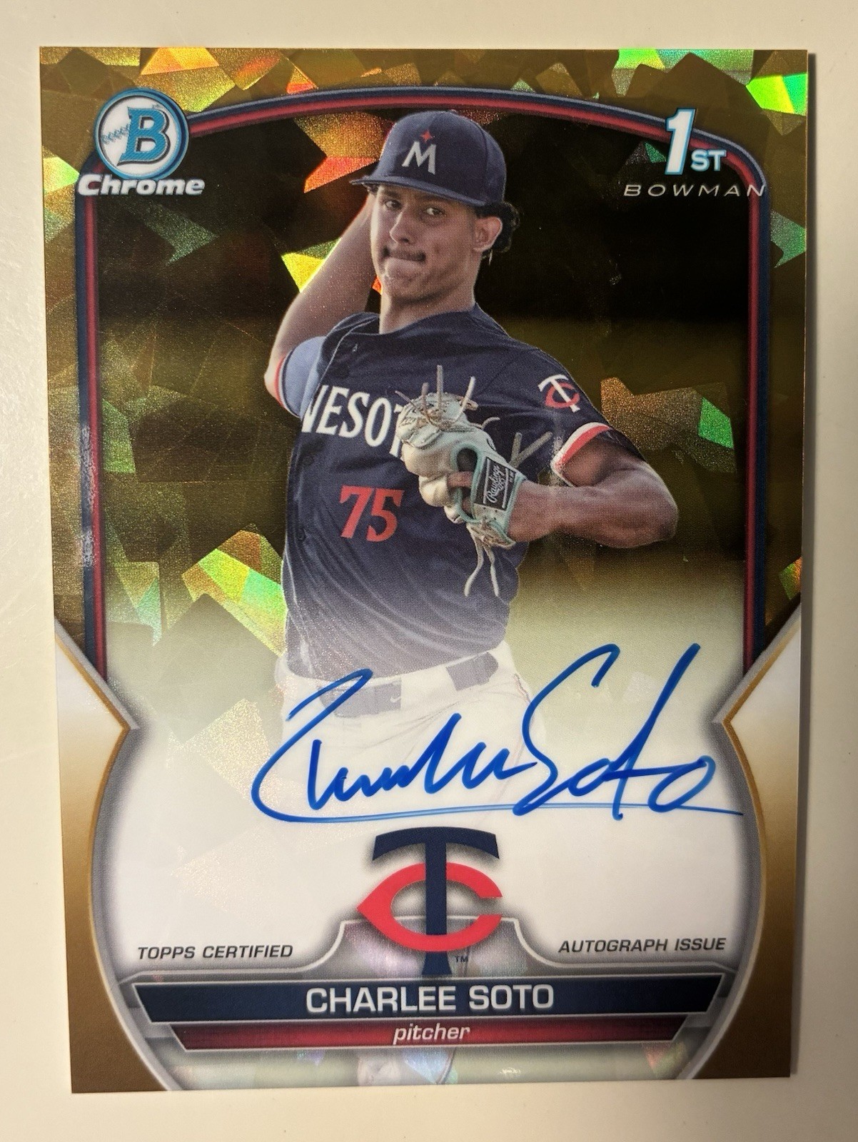 2023 Bowman Chrome Sapphire Charlee Soto 1st Auto /50 Gold Rookie Autograph