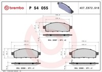 Brembo Bremsbelagsatz, Scheibenbremse P 54 055 FüR Mitsubishi Fiat