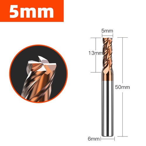 4 Flutes Hrc55 Carbide End Mill Tungsten CNC Router Bit Milling Cut Metal TiSin - Picture 14 of 29