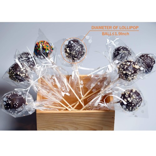 Cello Cellophane Treat Bags200 PCS 3x5 Inches Cake Pop Bags with Twist Ties C... - Picture 5 of 7