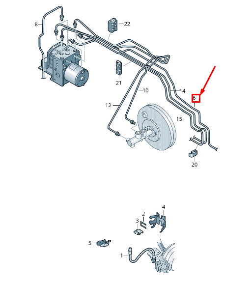 Tuyau de frein avant gauche neuf pour Skoda Rapid NH 6N5614723 d'origine