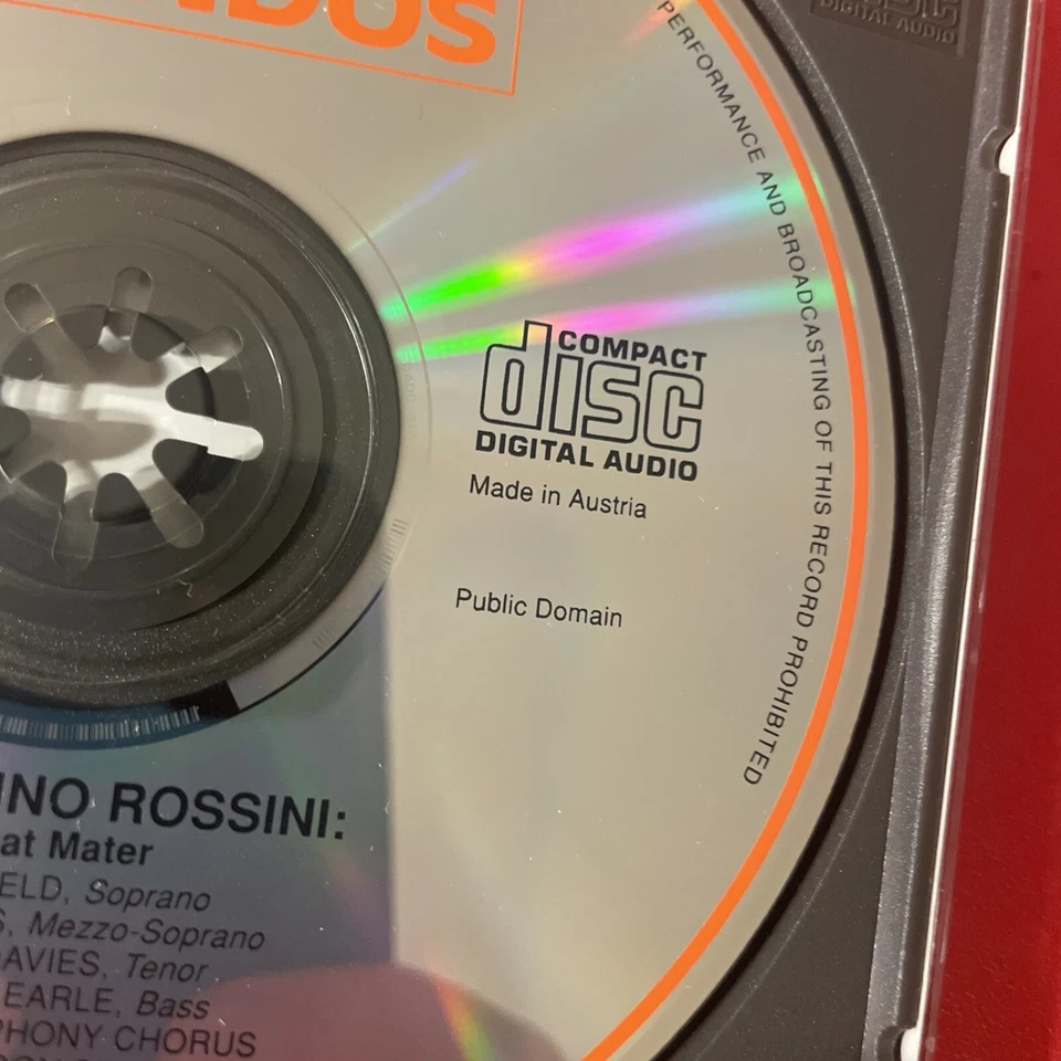 Richard Hickox / Rossini Stabat Mater CD Album Chandos 1989 Made In Austria Foto 4 de 4