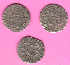 Sweden Latvia Riga & Livonia Lot of 3 coins Schilling ca 1661 Carl XI ca VF 3571